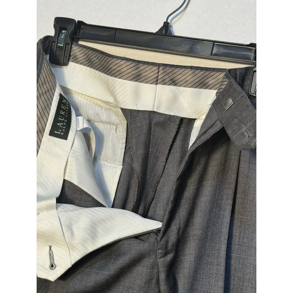 RALPH LAUREN Men's 34X 30 Gray Dress Pants Pleated‎ Cuffed Pre-owned Excellent - Picture 5 of 12